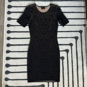 Super stretchy black and nude fitted dress
